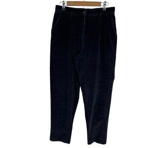 L.L. Bean Black Original Fit Corduroy Pants Women's Size 14MT